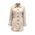 thumbnail image 4 of Duoif Women's Coats Women's Trench Coat Double Breasted Classic Lapel Petite Overcoat Belted Slim Outerwear Coat Jackets for Women Beige L, 4 of 4