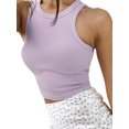 thumbnail image 2 of Aunavey Women's Round Neck Basic Racerback Camisole Rib-Knit Solid Sleeveless Crop Tank Tops, 2 of 7