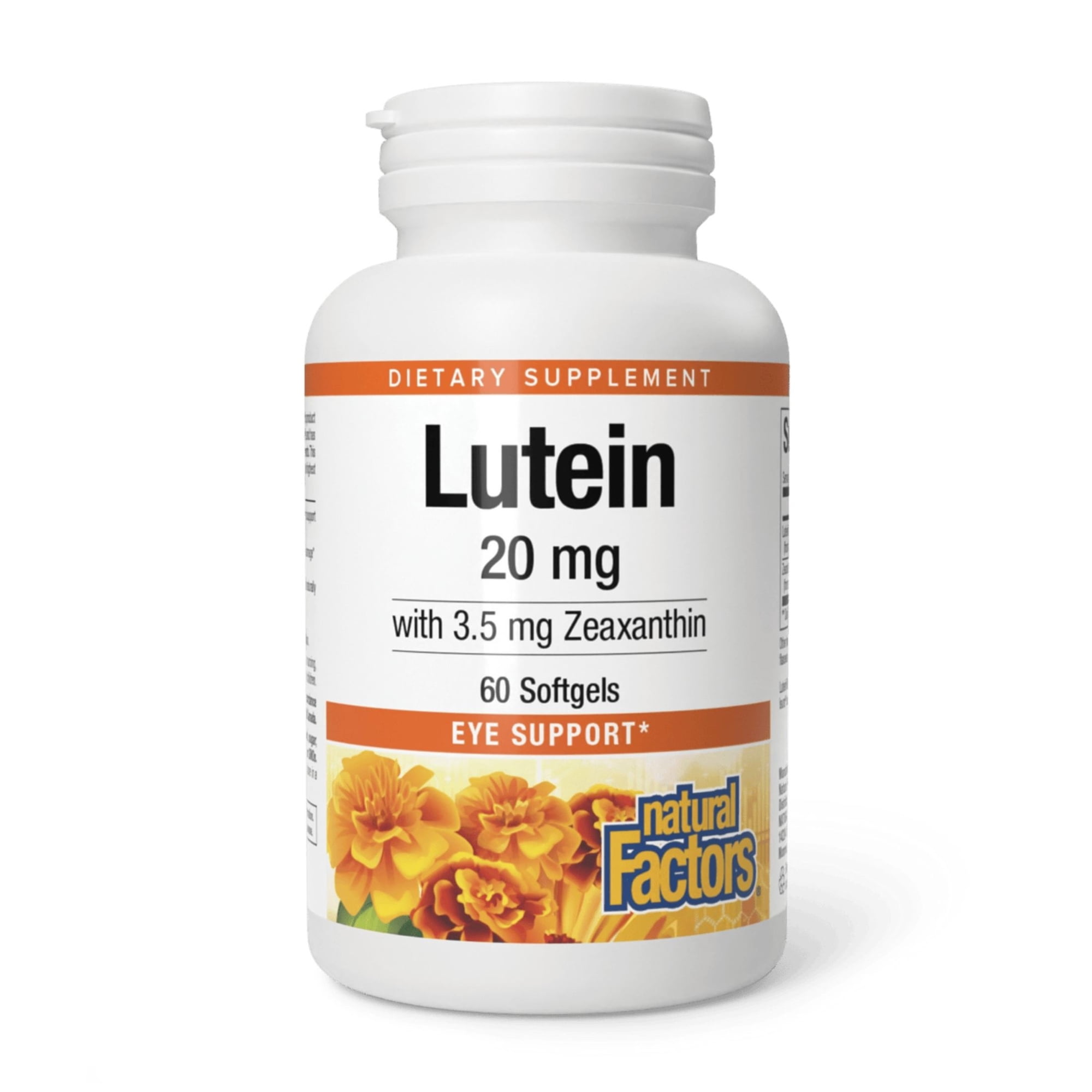 Natural Factors Lutein 20 mg, Antioxidant Support for Healthy Eyes and Skin with Zeaxanthin, 60 Softgels