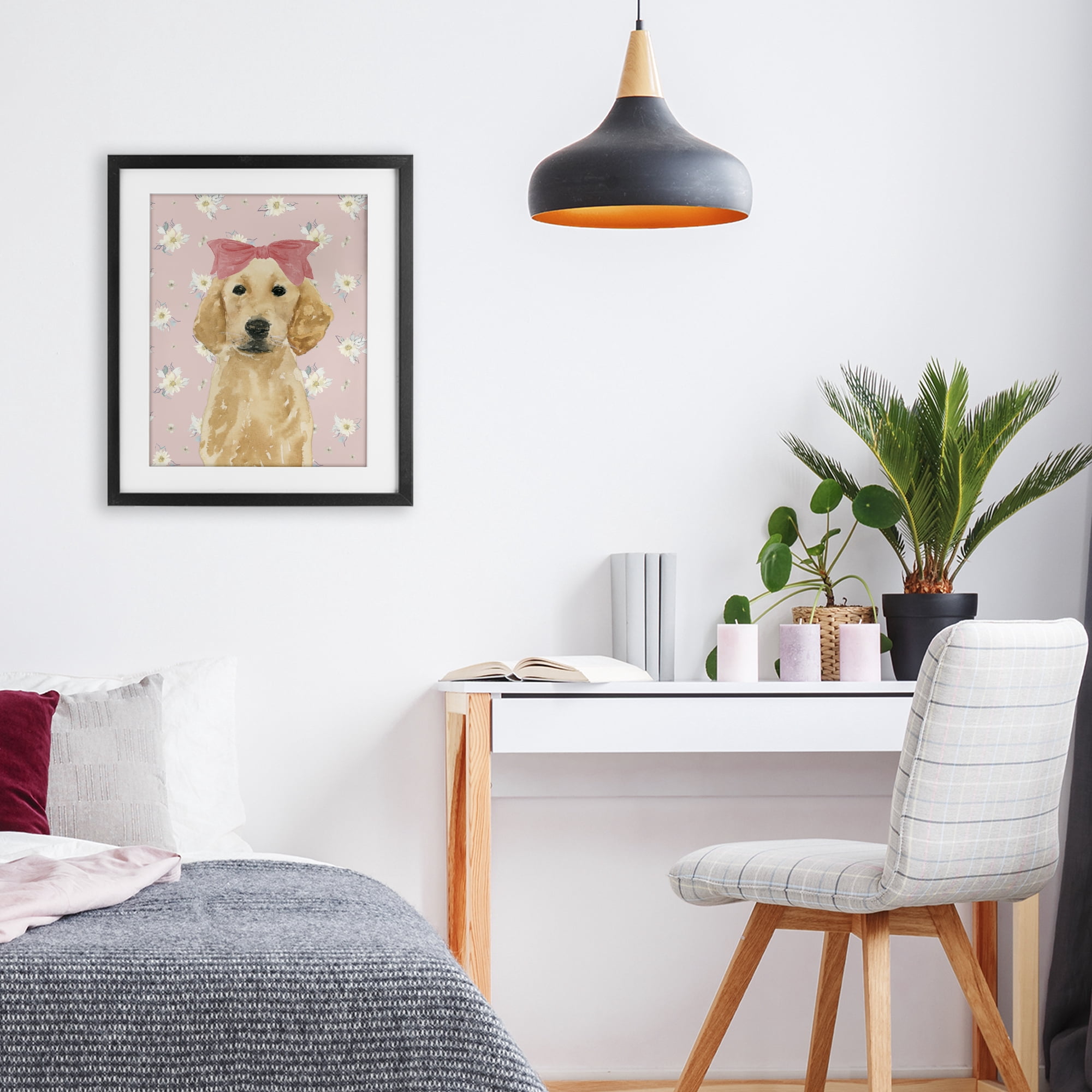 Stupell Industries Picture Ready Retriever Black Framed Print Under Glass, design by Lucille Price