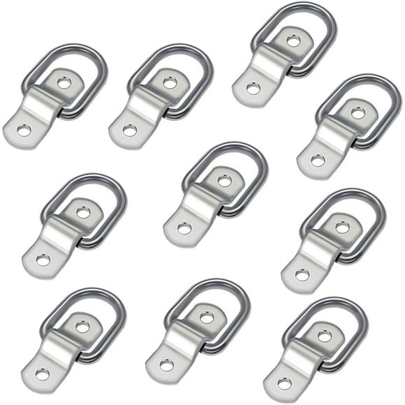 Easy Install D-Ring Tie Downs, Sturdy Durable High Strength Steel Anchors for Floor Cargo Control, Galvanized Iron Anti Corrosion Multipurpose Anchors for Trailer Truck Boat, 10 Pack