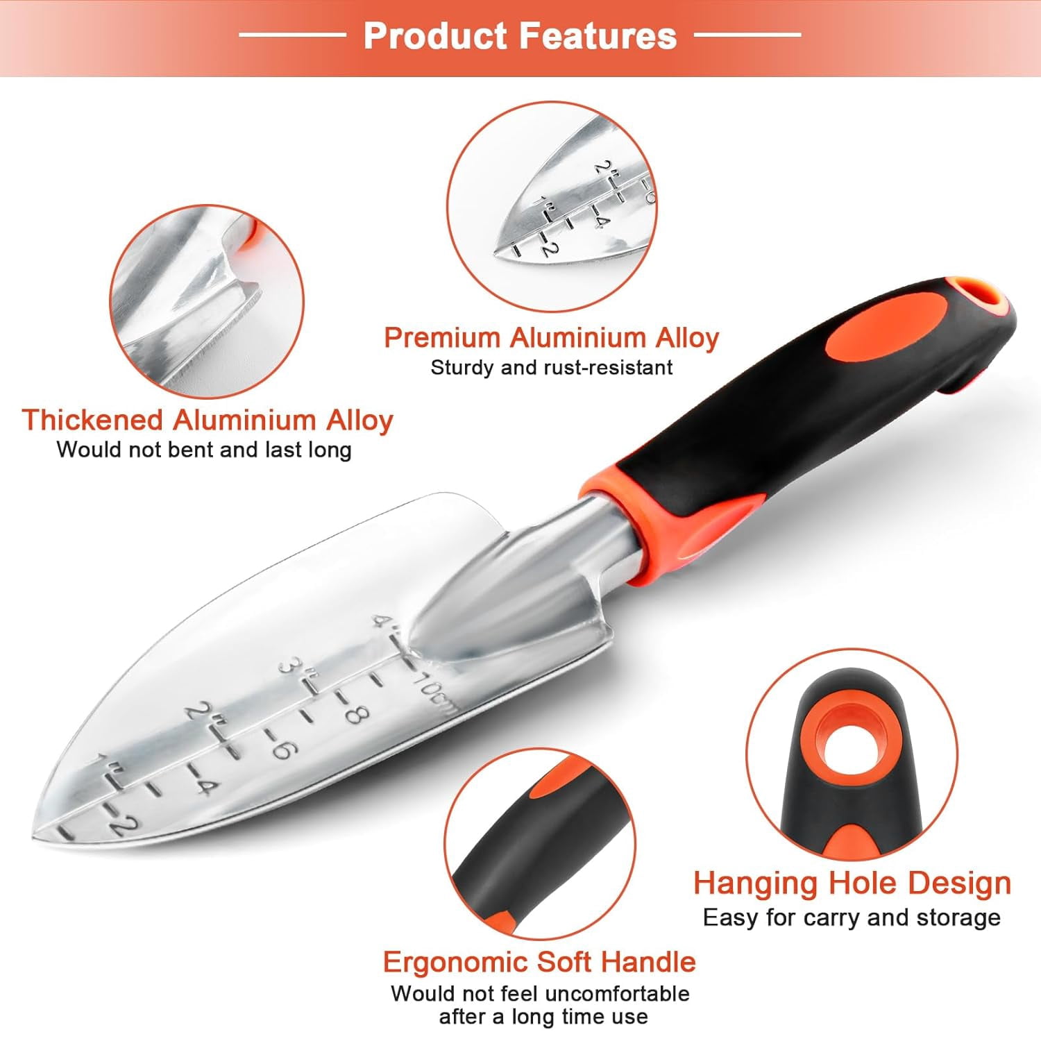 Single Hole Punch 1/4 Inch Hole Puncher for Crafts One Hole Paper Punch with Garden Shovel Trowel Garden Tool with Measurement Mark