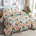 thumbnail image 4 of Quilt Set Queen Bedspread Coverlet Kids Queen Quilts Cartoon Bear Quilt Bedding Kids Quilt Bedspread Forest Animal Bear Print Kids Quilt Collection Home Lightweight Bedding Reversible Boys Coverlet, 4 of 4