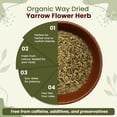 thumbnail image 5 of Organic Way Yarrow Flower Cut Sifted Herbal Loose Leaf Tea USDA Organic Decaffeinated Natural Vegan Non-GMO 4 oz, 5 of 9