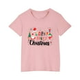 thumbnail image 4 of Odeerbi Kids Boys Girls Christmas T-shirt Christmas Print Casual Short Sleeve Tops Shirt Kids Clothes Pink, 4 of 4