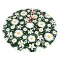 thumbnail image 3 of Kll 30" Christmas Tree Skirt White Daisies And Bee Xmas Tree Skirts Mat For New Year Xmas Holiday Party Indoor Outdoor Home Decoration, 3 of 9