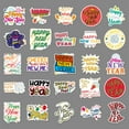 thumbnail image 5 of 50pcs Happy New Year Doodle Stickers, English Themed Decorative Stickers for Journaling, Notebooks, Planners, Cute Anime Style Accessories, DIY Scrapbooking Supplies,yellow, 5 of 5