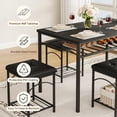 thumbnail image 3 of 4 Pcs Dining Table Set for 4 with Upholstered Bench and 2 Stools Space-Saving Kitchen Table Set with Storage Shelves for Apartments Studios and Small Spaces, 3 of 9