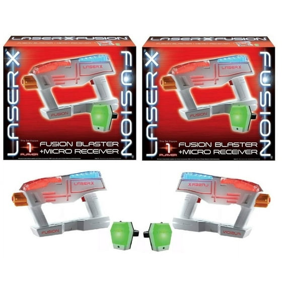 Playkidz Laser X Fusion Blasters, 20 Feet Range, Indoor/Outdoor Fun, 2 Pack