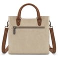 thumbnail image 5 of Wrangler Womens Braided Tote Bag Western Style Suede Top Handle Handbag With Detachable Crossbody Strap, Beige, 5 of 6