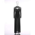 thumbnail image 5 of Doomiva Womens Lyrical Dance Dress Sequin Long Sleeve Tulle Flowy Maxi Long Dress Black M, 5 of 7