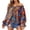 Sky Blue, variant on Women Summer Off Shoulder Shirt Floral Print Casual Long Sleeve Off Shoulder V Neck Tops Retro Ethnic Style Loose Blouse Features: Apparel Shirt Summer Tops for Women Casual Shirt Light Top Small