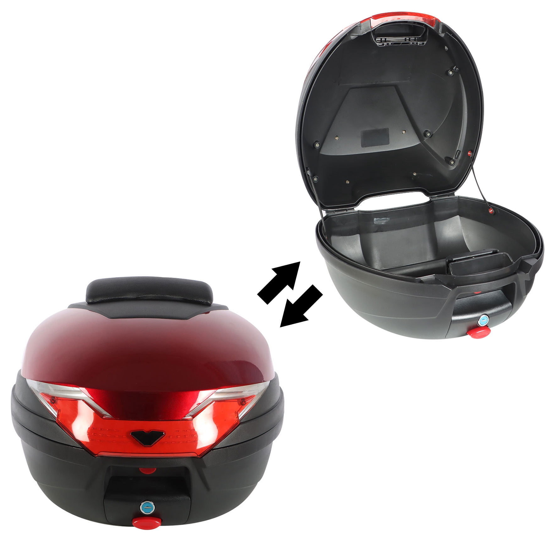 LABLT 32L Motorcycle Trunk Luggage Tour Tail Box Scooter Top Lock Storage Case Red
