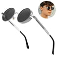 thumbnail image 1 of 1 pcs Polarized Sunglasses For Men, Uv Protection, Round Gothic Shades Style Women, Metal Circle Frame, 1 of 9