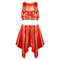 thumbnail image 3 of Doomiva Kids Shiny Jazz Disco Outfits Hip Hop Dance Dress Sets Cheer Outfit for Stage Performance Casual Gear Red 2-6, 3 of 5