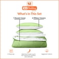 thumbnail image 4 of SGI Bedding 3 Piece Reversible Cotton Duvet Cover Sage Solid 600TC Full, 4 of 8