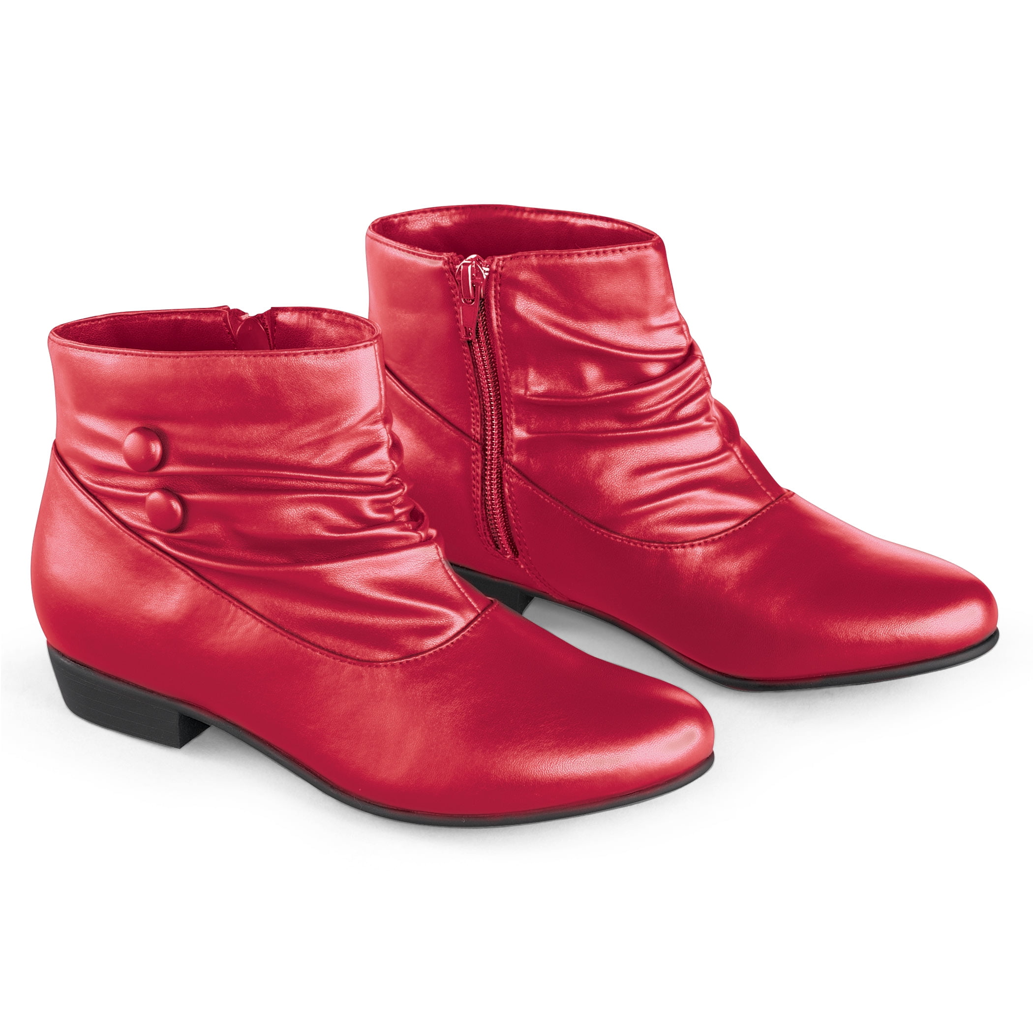 Collections Etc. Collections Etc Women's Faux Leather Scrunch Ankle