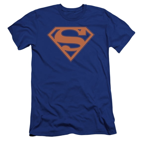 Superman - Blue & Orange Shield - Premium Slim Fit Short Sleeve Shirt - Small