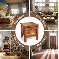 thumbnail image 5 of StoneCreek Stool with Storage Drawer, Solid Wood Storage Stool with Rounded Edges, Built-in Storage Drawer, Ideal for Living Room, Bedroom, or Entryway, No Assembly Needed, 5 of 7