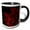 Black/White, variant on 3drose, Pretty Bright Red Double Flourishes Against a Black Background, 11oz Two-tone Red Mug