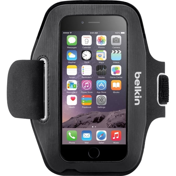Belkin Sport-Fit Carrying Case (Armband) Apple iPhone Smartphone, Blacktop, Overcast