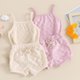 thumbnail image 5 of Odeerbi 6M-4Y Conjunto de Verano Para Niñas Camisola de Algodón A Cuadros Tops Pantalón Corto Conjunto de Dos Piezas Tirantes, 5 of 5