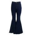 thumbnail image 5 of MIXUE Jeans For Women Solid Color Ladies Stretch Denim Flared Pants Casual Pants Trousers Holiday Wear,Blue,M, 5 of 5