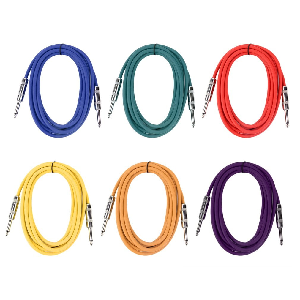 6 PCS Colorful Audio Cable 3M Shielded Audio Wires Portable Patch ...