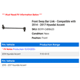 thumbnail image 2 of Front Sway Bar Link - Compatible with 2014 - 2017 Hyundai Accent 2015 2016, 2 of 2
