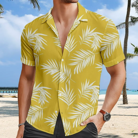 ZZHZGZ Late July Mens Oversized Shirt European Beach Men Trendy Comfortable Loose Sports Foreign Trade Business Casual Collar Button Open Shirt Short Sleeve Shirt Xxxl