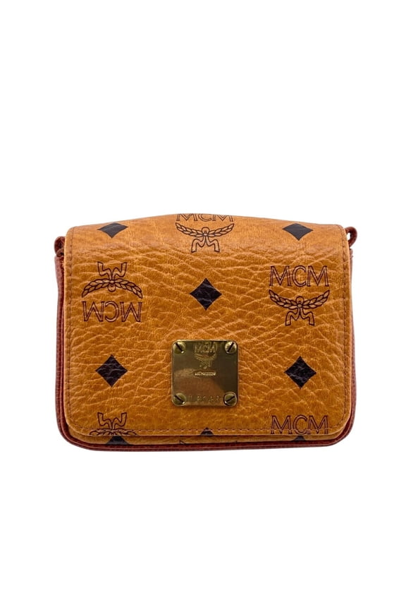 Pre-Owned MCM Glam Visetos Pouch, Brown, Women's