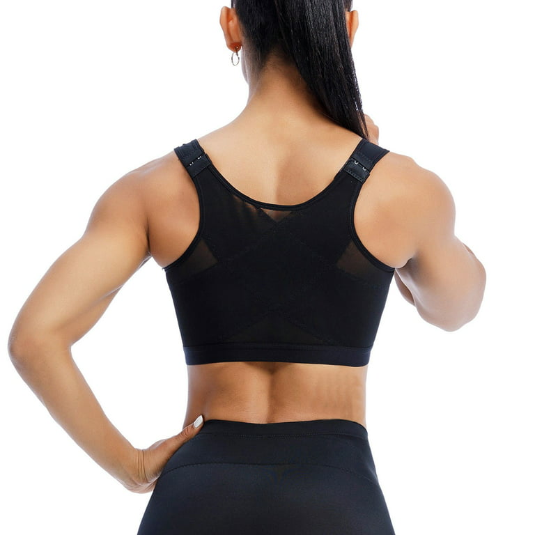 Sports Bras For Women Plus Size Seniors Front Closure Posture Corrector  Full Coverage Front Closure Support Older White Push Up Bra XXXL 