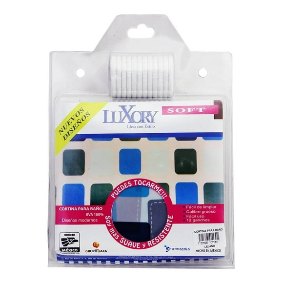 Cortina de Baño Luxory Soft Cuadros 180 x 180 cm