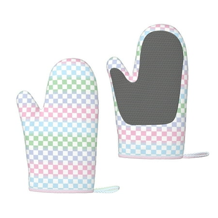 

Matuu Colorful Checkerboard for Silicone Oven Gloves Heat Resistant Grilling Gloves Non-Slip Silicone Oven Mitt Great for Grilling Kitchen and Cooking