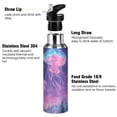 thumbnail image 3 of Yayeee 20oz Insulated Water Bottle Double Wall Stainless Steel with Flip Straw Lid, Neon Jellyfish, 3 of 7