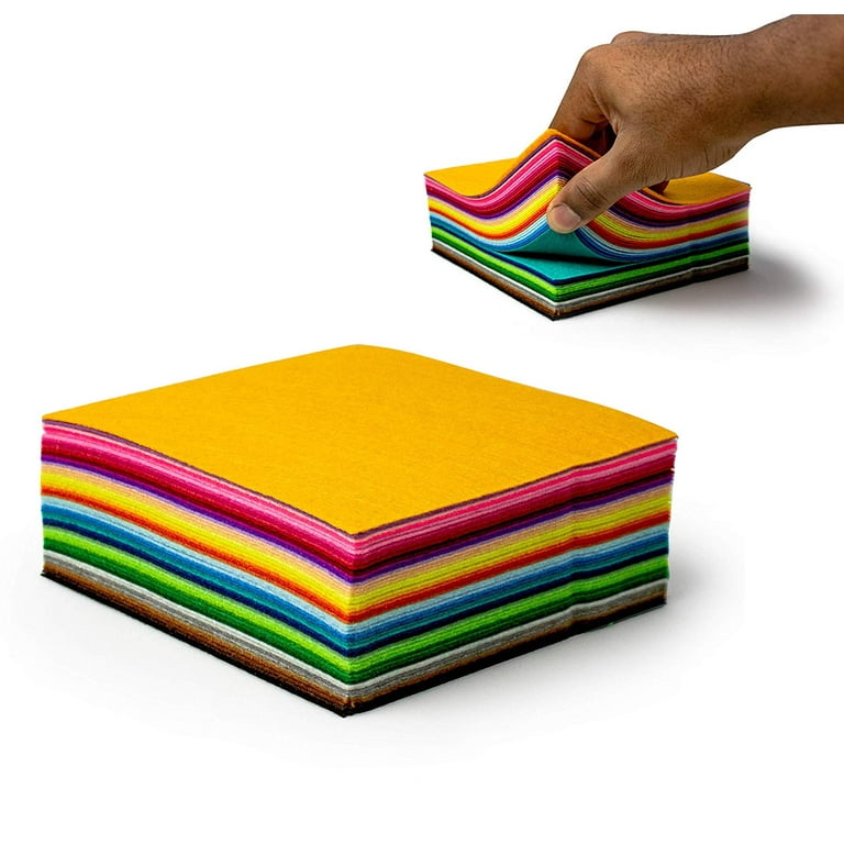 6 Squares Mixed Packs 100% Acrylic Craft Felt Choice of Colours 6