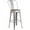 Silver, variant on Flash Furniture 30" High Orange Metal Barstool with Back and Wood Seat
