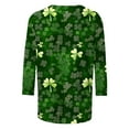 thumbnail image 6 of Xuyuer St Patricks Day Shirt Women 3/4 Sleeve Crew Neck T-Shirts Shamrock Graphic Tees St Patty's Lucky T-Shirt Green Irish Tops Shamrock Lucky T-Shirts Irish Festival Holiday Tee Tops, 6 of 7