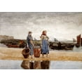 thumbnail image 2 of Homer, Winslow 24x18 Gold Ornate Wood Framed with Double Matting Museum Art Print Titled - Two Girls on The Beach, Tynemouth, 2 of 4