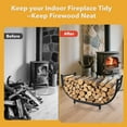 thumbnail image 4 of Linqz Curved Firewood Rack, 30 Inch Indoor Outdoor Log Firewood Holder, Metal Fireplace Wood Storage, Waterproof & Rustproof, 4 of 7