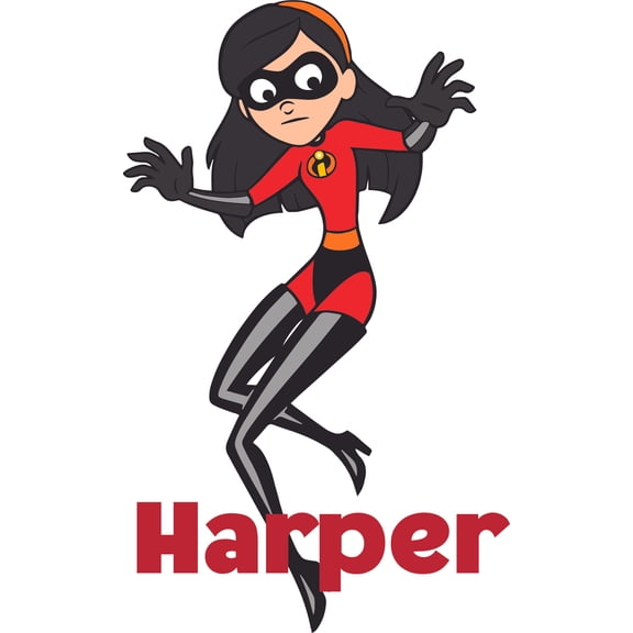 Violet Parr The Incredible Cartoon Customized Wall Decal - Custom Vinyl Wall Art - Personalized Name - Baby Girls Boys Kids Bedroom Wall Decal Room Decor Wall Stickers Decoration Size (20x12 inch)