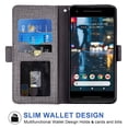 thumbnail image 2 of Compatible with Google Pixel 2 Wallet Case Leather Flip Cover Card Holder Stand Cell Accessories Purse Credit ID Slot Phone Cases for Pixel1 Women Men Gray, 2 of 5