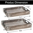 thumbnail image 6 of Homebeez Rustic Wood Serving Trays Set,Rectangle Wood Handled Plate,Vintage Wood Platters for Kitchen, Dining Room, Living Room, 6 of 6