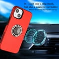 thumbnail image 2 of For Apple iPhone 15 Plus 6.7 inch Metal Ring Stand Magnetic Car Mount Hybrid Impact Protective Shockproof Case Cover Red, 2 of 5