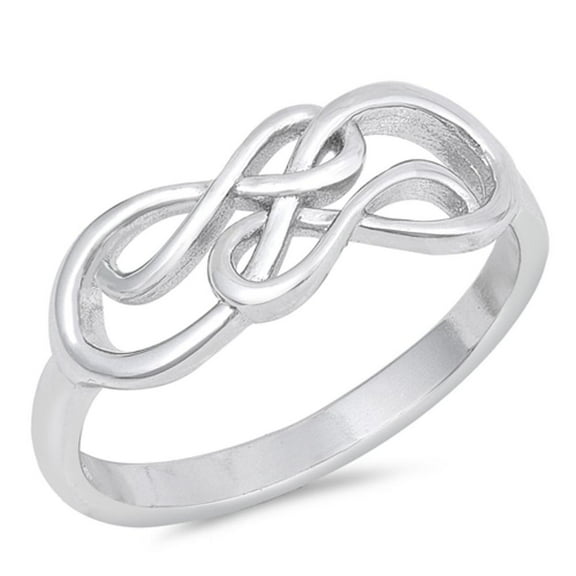 Criss Cross Infinity Knot Promise Ring .925 Sterling Silver Band Jewelry Female Male Unisex Size 4