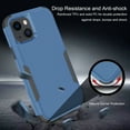 thumbnail image 5 of Apple iPhone 13 Case with Screen Protector , for iPhone Series Rugged Rubber Durable 3 in 1 Cover , Phone Case for Girl Men Women Cute (Blue+Black), 5 of 7