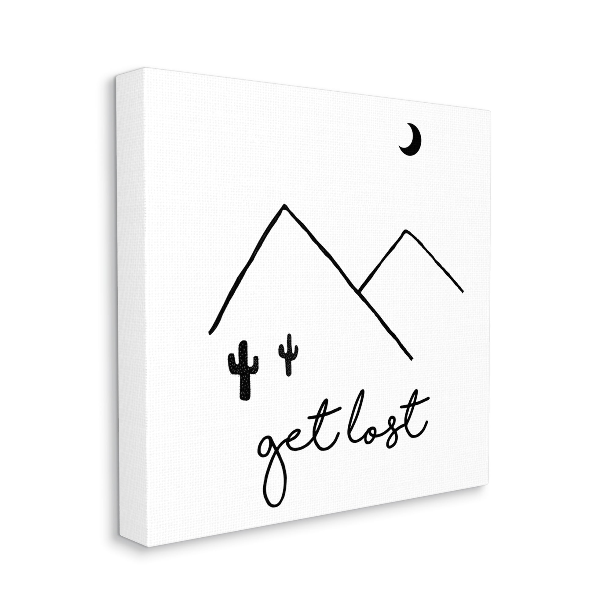 Stupell Industries Get Lost Desert Adventure Scene Minimal Line Doodle Graphic Art Gallery Wrapped Canvas Print Wall Art, Design by J. Weiss