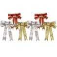 thumbnail image 2 of a polished and engaging product description based on your input:\n\n \n\n**6pcs Glitter Christmas Cloth Bows – Gold, Silver & Red Sparkling Xmas, 2 of 4