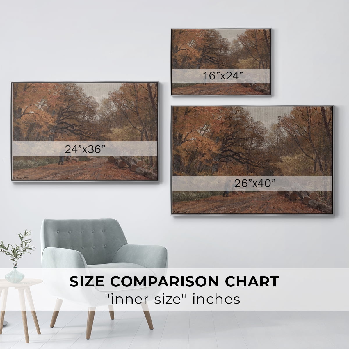 Vintage Landscape-CCCX By Wexford Home Framed in Silver Wood Gallery Wrapped Canvas 27 in. x 41 in.