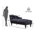 thumbnail image 2 of 57.5*26.5"  Chaise Lounge Indoor with Storage, Nailhead-Trimmed Tufted Lounge Chair, Velvet Vintage Upholstered Chaise Sleeper Lounges Couch Sofa for Living Room, Bedroom and Office,Black,Left Armrest, 2 of 9